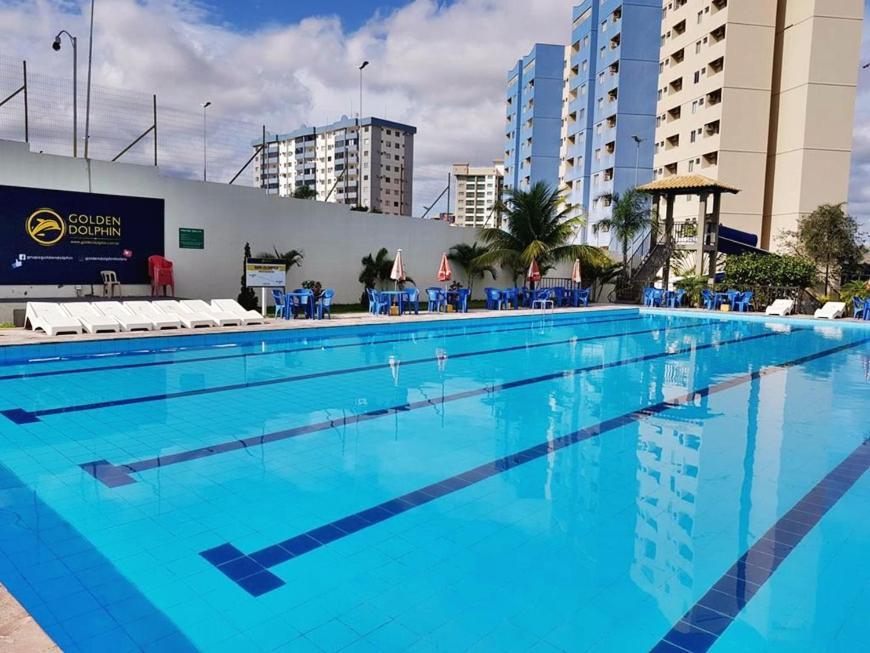 Flat Golden Dolphin Grand - E Sala Com Roupa De Cama E Banho - Piscinas 24h Caldas Novas
